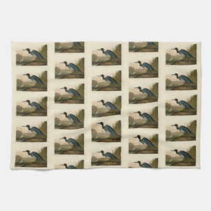 Blue Crane, Heron, from Audubon's Birds of America Tea Towel