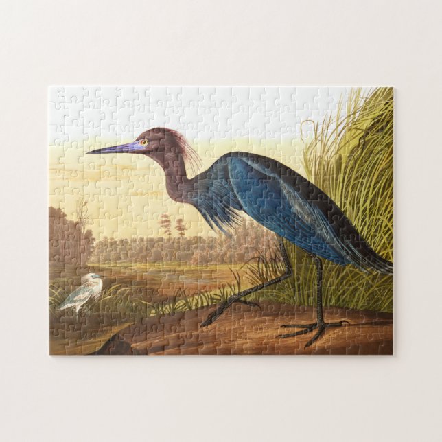 Blue Crane or Heron by John James Audubon Jigsaw Puzzle (Horizontal)