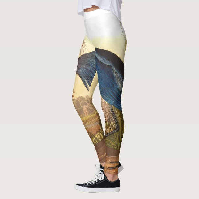 Blue Crane or Heron by John James Audubon Leggings (Left)
