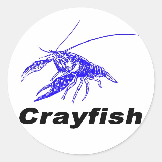 blue crayfish classic round sticker (Front)
