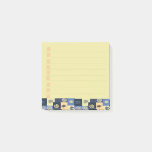 Blue & Cream Abstract Pattern Post-it Notes