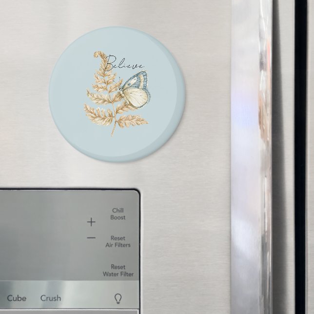 Blue Cream Believe Butterfly Magnet (In Situ (Fridge))