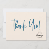 Blue cream black Company Logo Social Thank You