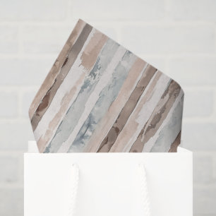Blue Cream Brown Stripes Birthday Tissue Paper