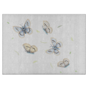 Blue & Cream Butterflies in Dreamy Flight Cutting Board
