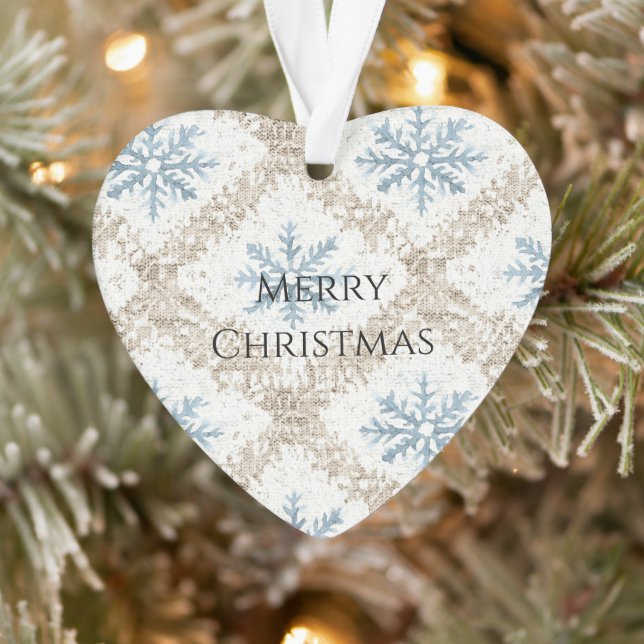 Blue Cream Christmas Snowflakes Ornament (Tree)
