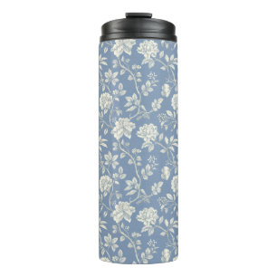 Blue Cream Floral   Thermal Tumbler