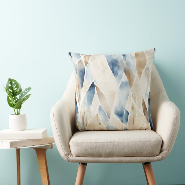 Blue Cream Sea Sand Ocean Serenity Cushion (Chair)