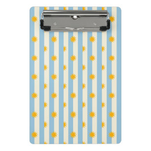 Blue Cream Stripe Gold Sunburst Clipboard