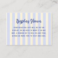 Blue Cream Striped Bridal Shower Display Shower