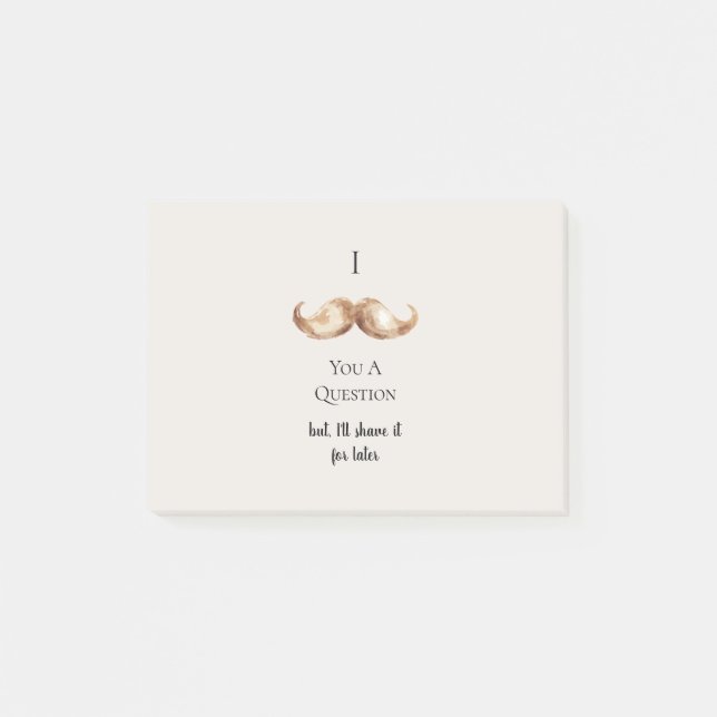 Blue Cream Stripes Moustache You A Question Post-it Notes (Front)