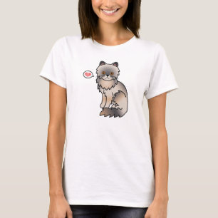 Blue Cream With Copper Eyes Persian Cat Love T-Shirt