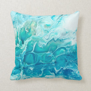 Blue creative abstract hand painted background, ma cushion