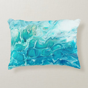 Blue creative abstract hand painted background, ma decorative cushion