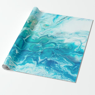Blue creative abstract hand painted background, ma wrapping paper