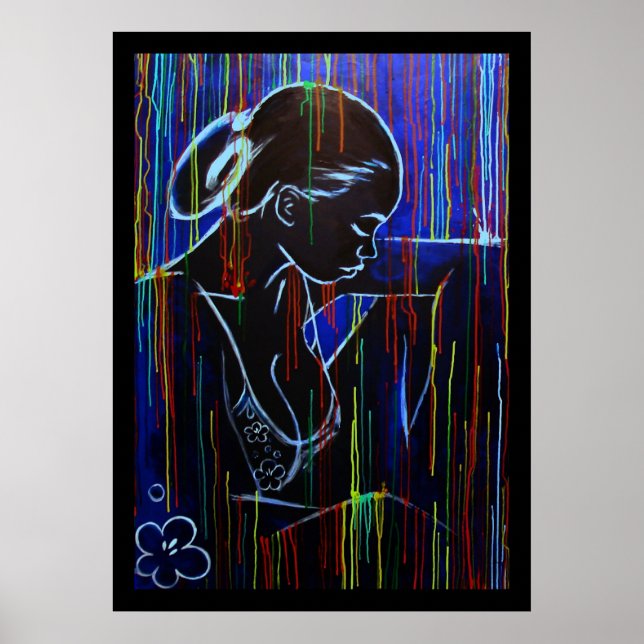 Blue Creole Rain Poster (Front)