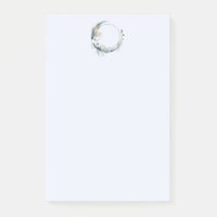 Blue Crescent Moon with White Flowers