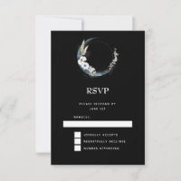 Blue Crescent Moon with White Flowers Wedding
