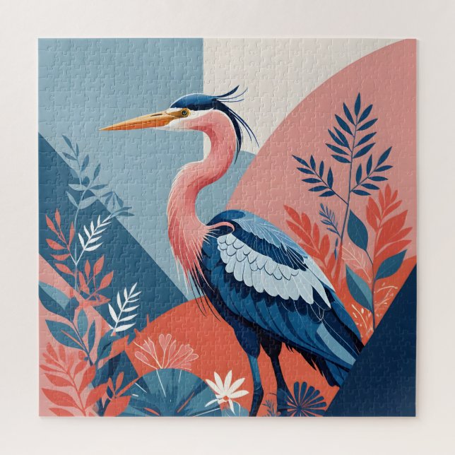 blue crest heron puzzle (Vertical)