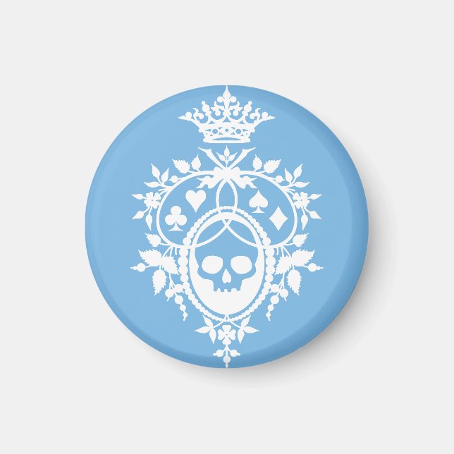 Blue Crest with Skull and Cardsuits Magnet (Front)