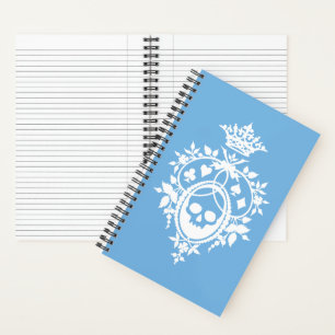 Blue Crest with Skull and Cardsuits Notebook