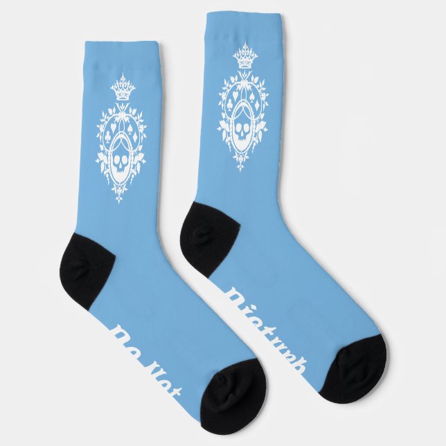 Blue Crest with Skull and Cardsuits Socks (Right)