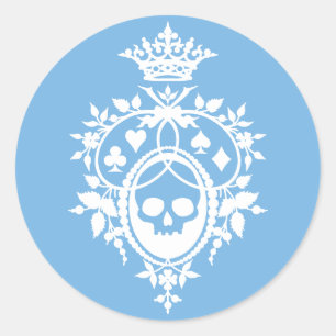 Blue Crest with Skull and Cardsuits Stickers