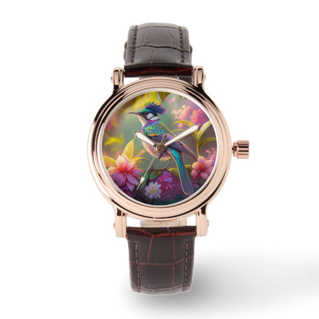 Blue Crested Rainbow Winged Sunbird Fantasy Bird Watch (Front)