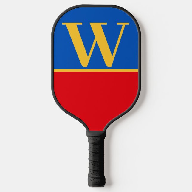 Blue Crimson College Monogram Pickleball Paddle (Front)