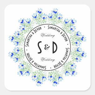 Blue Crocus Round Sticker