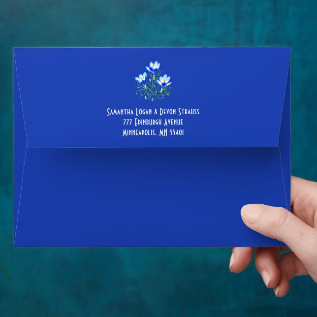 Blue Crocuse Flowers Envelope (Hand)