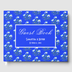 Blue Crocuses Wedding Guest Book