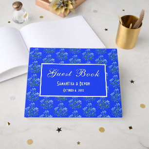 Blue Crocuses Wedding Guest Book
