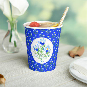 Blue Crocuses Wedding Paper Cups