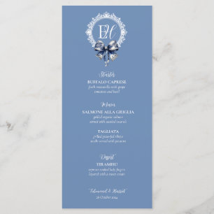 Blue Croquette Bow Menu