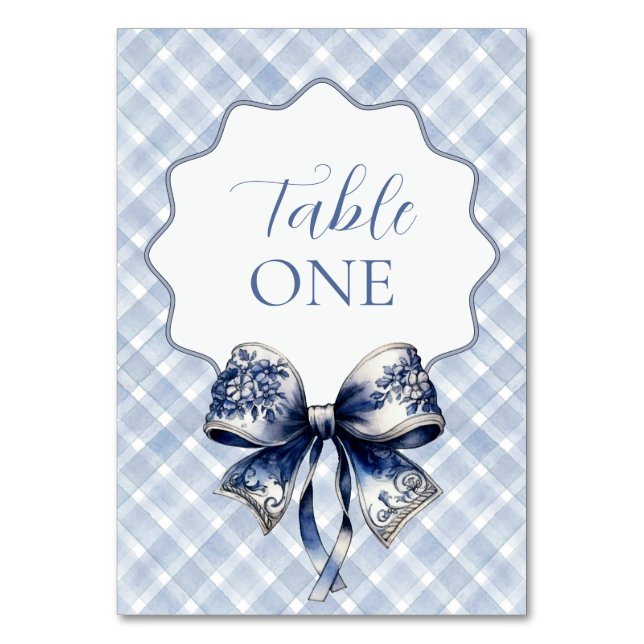 Blue Croquette Inspired Table Numbers (Front)