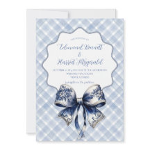 Blue Croquette Inspired Wedding Invitation
