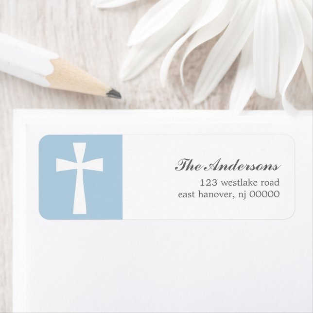 Blue Cross Baptism Labels (Insitu)