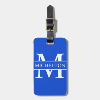 Blue Cross Bar LR Monogram Luggage Tag