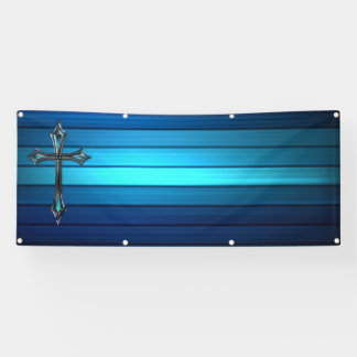 blue cross blue plank Long blank church Banner