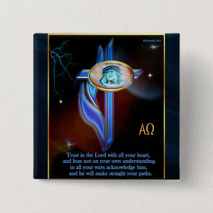 Blue cross Christian Scriptures 15 Cm Square Badge