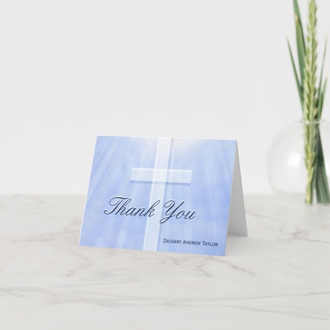 Blue Cross Confirmation Thank You Card (Front)