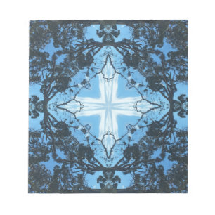Blue Cross Nature Pattern Notepad