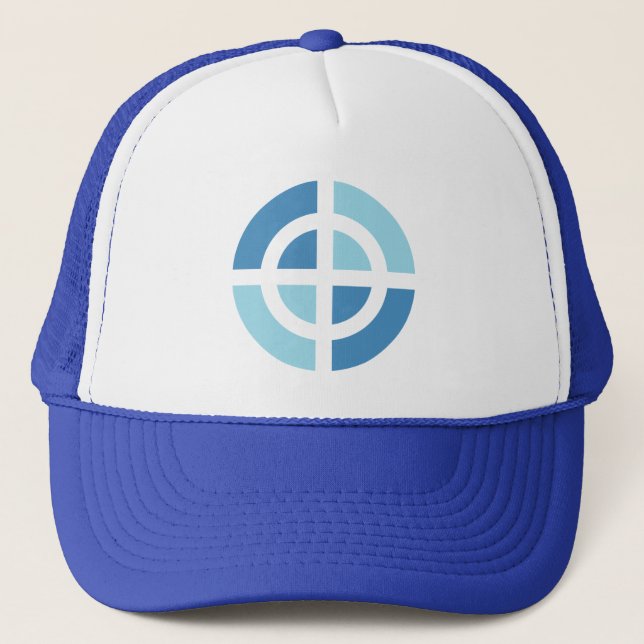 Blue Cross Symbol Trucker Hat (Front)