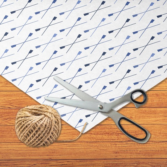 Blue crossed oars pattern sports tissue paper (Creator Uploaded)