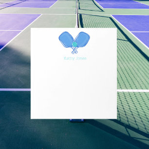 Blue Crossed Pickleball Paddles Personalised Notepad