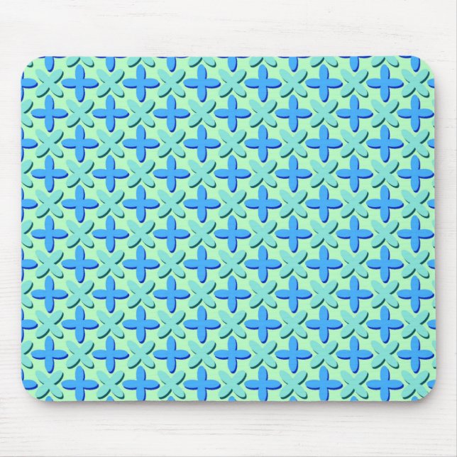 Blue Crosses Mouse Pad (Front)