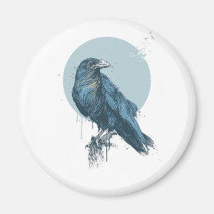 Blue crow magnet