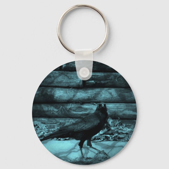 Blue Crow Shadows Key Ring (Front)