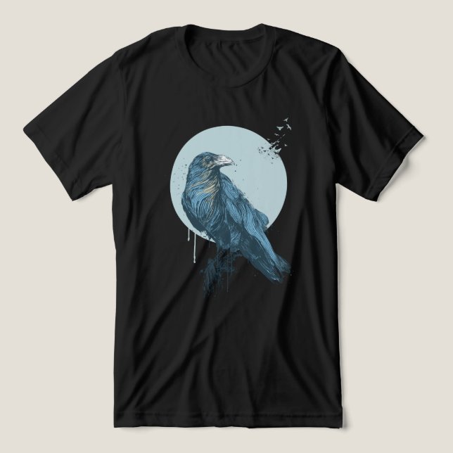 Blue crow T-Shirt Tri-Blend Shirt (Design Front)